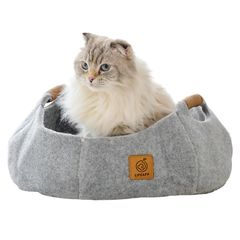 [OFT] 펠트 고양이 침대 COHALU (코할) 미스티 그레이 애완 동물 고양이 개 하우스 쿠션 고양이 세련된 소형 개 울 흰색 귀여운 시원한 펠트 따뜻한