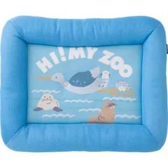 HI! MY ZOO ペットベッド あごのせベッド 【触れた瞬間ひんやり】 接触冷感 消臭 抗菌 防臭 QMAX0.46 もちもち 冷感ベッド 犬 猫 夏用 ひんやりベッド 小泉ライフテックス （ブルー／Mサイズ） 168-6919B1のサムネイル