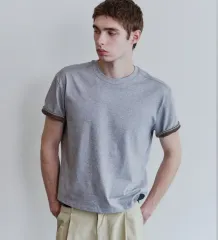 ストライプ レイヤード Tシャツ グレーのサムネイル