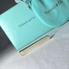 美品 Tiffany ティファニー 18Kゴールド & スターリングシルバー AU750&SV925 センターライン ネクタイピン タイピン タイバー 付属有のサムネイル