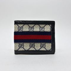 ひ*物様 GUCCI GGスプリーム 二つ折り財布 ウェブストライプ - メルカリ