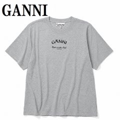 ガニー GANNI T3677 921 PALOMA MELANGE XS S M L XL Tシャツ 半袖 ロゴ プリント おしゃれ ウィメンズ レディース パロマ メランジ