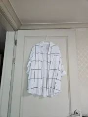 CHECK シャツ 白のサムネイル