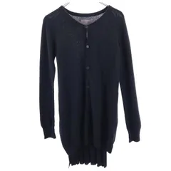 Yohji Yamamoto ヨウジヤマモト カシミヤブレンド 長袖 ロング カーディガン 2 ブラック レディース 古着のサムネイル