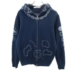 A BATHING APE アベイシングエイプ 日本製 長袖 スウェット ジップパーカー S ネイビー メンズ 古着のサムネイル