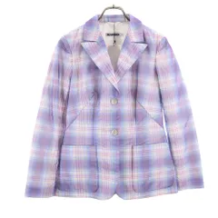 未使用 JIL SANDER ジルサンダー イタリア製 チェック柄 テーラードジャケット 36 パープル系 レディース 古着のサムネイル