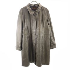 BALMAIN バルマン シープスキン レザーコート 13 ブラウン系 PARIS レディース 古着