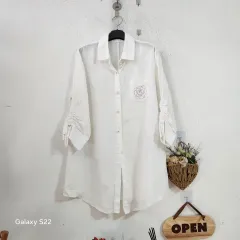 麻 刺繍 白 シャツのサムネイル