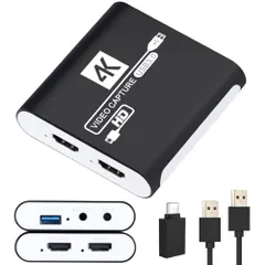 HDMI キャプチャーボード Switch対応 4K パススルー対応 1080P 60FPS USB 3.0 高速伝送 ビデオゲームキャプチャー ボード PC/PS4/PS5/Xbox/Wii U/ウェブカメラ/スマートフォン対応 Windo eb074276のサムネイル