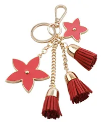 F.ZH キーホルダー 桜チャーム バッグチャーム バッグ アクセサリー ラインストーン タッセル 立体 キラキラ 可愛い 飾り プレゼント レッドのサムネイル