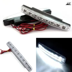 1/2個 8個のLED搭載車用デイタイムランニングライト カースタイリングDRL 車用デイタイムランプ ドライビングDRL フォグランプライト スーのサムネイル
