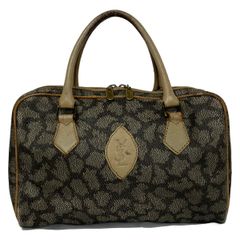美品 ニナリッチ NINA RICCI ハンドバッグ 総柄 ジャガード レザー緑 