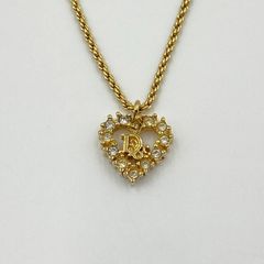 美品】 ディオール ネックレス ラインストーン ハート カラーストーン