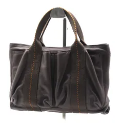 エルメス キャラバン ホリゾンタル PM 茶系 レザー×キャンバス ハンドバッグ 2009年製 □M HERMÈS Caravan Horizontalのサムネイル