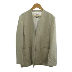 ドレステリア DRESSTERIOR ノーカラージャケット 上着 36 ベージュ 無地 長袖 / 085-42016 NP ■GY70のサムネイル