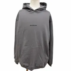 極美品□BALENCIAGA バレンシアガ 600583 ロゴ刺繍 エンブロイダリー プルオーバー スウェットパーカー フーディー グレー M 正規品 極美品□BALENCIAGA バレンシアガ 600583 ロゴ刺繍 エンブロイダリー