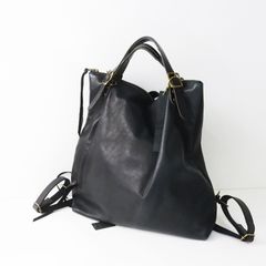 美品】AULENTTI 巾着ビッグバッグ レザー トートバッグ 2way 黒 - メルカリ