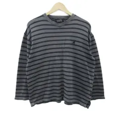 カンゴール KANGOL Tシャツ カットソー M グレー ボーダー柄 Vネック 長袖 /SM6 ■ECB006のサムネイル