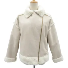 マジェスティックレゴン MAJESTIC LEGON ボアフライトジャケット ミドル丈 フェイクスエード M オフホワイト /MA6 ■GY70のサムネイル
