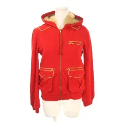 マークバイマークジェイコブス MARC by MARC JACOBS パーカー ジップアップ XS 赤 レッド 長袖 内側ボア 総柄 /MN15 ■GY53のサムネイル
