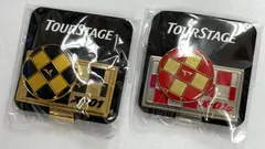ツアーステージ マグネット式ゴルフボールマーカー X01シリーズ 2点セット 黒＆金 赤＆銀＆金 未開封品！(05076)のサムネイル
