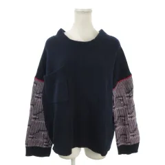 ピーエスポールスミス PS Paul Smith ニット セーター ウール M 紺 ネイビー ピンク ポケット付き 長そで 切替 /AO40 ■GY70のサムネイル