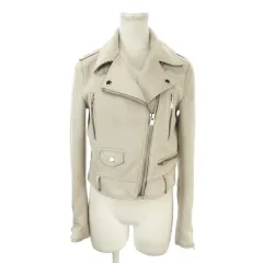 ザラ ベーシック ZARA BASIC OUTERWEAR ライダースジャケット フェイクスエード XS グレー ジップアップ /MN14 ■GY53のサムネイル