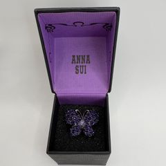 ANNA SUI 안나 수이 나비 반지 보라색 퍼플 프리 사이즈 상자 포함