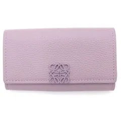LOEWE (ロエベ) アナグラム 6連キーケース ペブルグレイン キーリング キーホルダー ライトパープル レザー シルバー金具のサムネイル