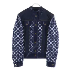 LOUIS VUITTON (ルイヴィトン) 24SS モノグラム総柄 レザー切替 デニムトラッカージャケット ネイビー レディース RW241WW LO3 FQJA14のサムネイル