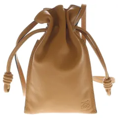 LOEWE (ロエベ) FLAMENCO POCKET フラメンコポケット レザー ロゴエンボス 巾着 バッグ ブラウン A411F10X01のサムネイル