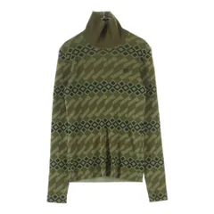 Acne Studios (アクネ ストゥディオズ) 幾何学模様 リブプリーツ加工 プリーツタートルネックニット グリーンのサムネイル