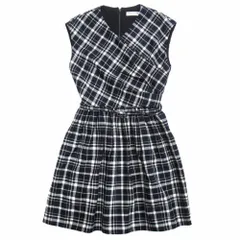 美品 Christian Dior クリスチャンディオール ラップ オーバー ショート ワンピース Check'n'Dior Pop F36 紺 ネイビー 白 ホワイト レディース 古着 中古 USEDのサムネイル