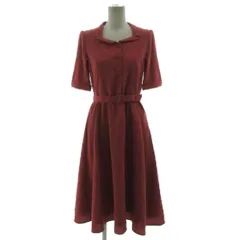 アンアナザーアンジェラス an another angelus レトロ変型開衿ワンピース 33BE02h011 半袖 ベルト付き CORAL RED Fのサムネイル