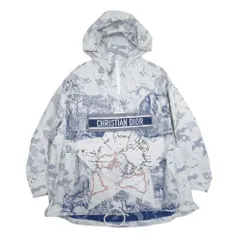 新品同様 Christian Dior クリスチャンディオール 20aw アラウンドザワールド アノラック パーカー ジャケット XS ライトグレー ネイビー レディース 古着 中古 USEDのサムネイル