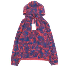 未使用 24SS BURBERRY バーバリー アブストラクト ボア パーカー ローズ フリース フーディ プルオーバー レッド ブルー XS メンズ レディース 古着 中古 USEDのサムネイル