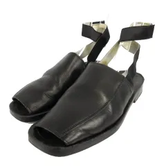 ドルチェ&ガッバーナ ドルガバ DOLCE&GABBANA サンダル オープントゥ ストラップ レザー切替え イタリア製 ブラック 黒 8のサムネイル