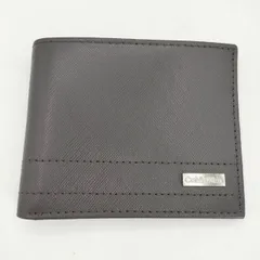 Calvin Klein レザースマートウォレット 31KA22C015 小銭入れなし 二つ折り財布 ダークブラウン ユニセックス カルバンクライン【中古】6-0530G∞のサムネイル