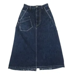 新品同様 mina perhonen ミナペルホネン always skirt コットンリネン デニム ロングスカート CHOUCHO 34 インディゴブルー レディース 古着 中古 USEDのサムネイル