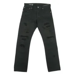 美品 VISVIM ビズビム 21ss SOCIAL SCULPTURE 01 SLIM BLK DMGD-17 ダメージ スリム デニム ジーンズ パンツ W32L30 黒 ブラック メンズ 古着 中古 USEDのサムネイル