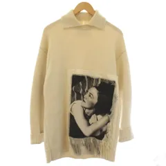 ジルサンダー JIL SANDER 21AW フリンジフォトパッチウールカシミヤニット 襟付き セーター 長袖 44 白 アイボリー KRJMIW0517 /TKのサムネイル