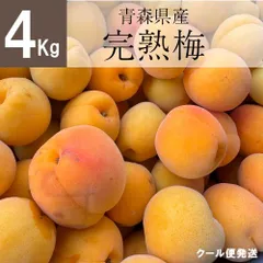 【青森県産】完熟梅 4kg 訳あり 無選別 クール便 梅干し 梅シロップ 梅ジャム 梅酒に！のサムネイル