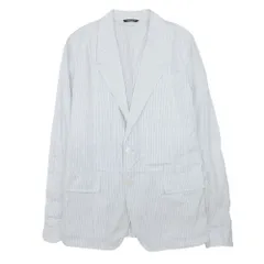 新品同様 DOLCE&GABBANA ドルチェアンドガッバーナ ピンストライプ シャツジャケット テーラードカラー ブレザー 46 ホワイト メンズ 古着 中古 USEDのサムネイル