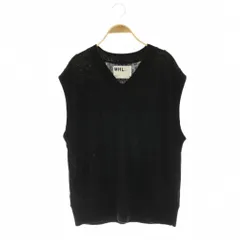 マーガレットハウエル MHL. COTTON LINEN/ニットベスト プルオーバー Vネック M ブラック /CX ■OSのサムネイル