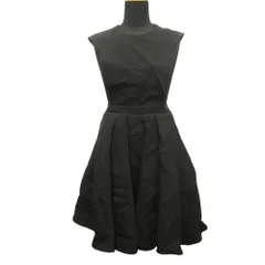 未使用 Christian Dior クリスチャンディオール 21aw バックシャン ドレス プリーツ ワンピース サーキュラースカート 38 ブラック レディース 古着 中古 USEDのサムネイル