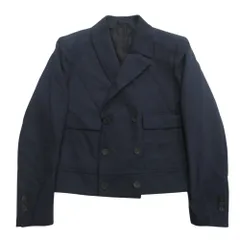未使用 FENDI フェンディ アシンメトリー ラペル スペンサージャケット クロップド テーラード ジャケット ブレザー ダブル 50 ネイビー メンズ 古着 中古 USEDのサムネイル