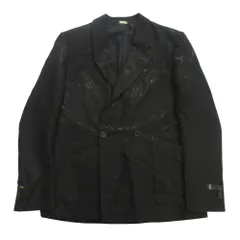 未使用 FENDI フェンディ 19aw アシンメトリー ラペル シャイニー テーラード ジャケット ブレザー ダブル ウール 50 黒 ブラック メンズ 古着 中古 USEDのサムネイル