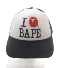 アベイシングエイプ A BATHING APE I LOVE BAPE MESH CAP キャップ 帽子 野球帽 F ブラック /YO4のサムネイル