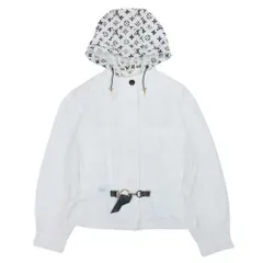 良品 LOUIS VUITTON ルイヴィトン 20ss ショート フーデッドパーカー モノグラムパターン ジャケット ブルゾン 42 白 ホワイト レディース 古着 中古 USEDのサムネイル