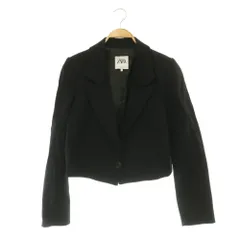 ザラ ZARA クロップドジャケット テーラード 1B USA M ブラック /MY ■OSのサムネイル